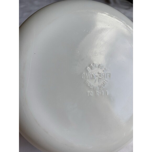 VTG Fire King Anchor Hocking Casserole Dish 1 Qt Oven Ware Rare Solid Milk Glass - Picture 4 of 5